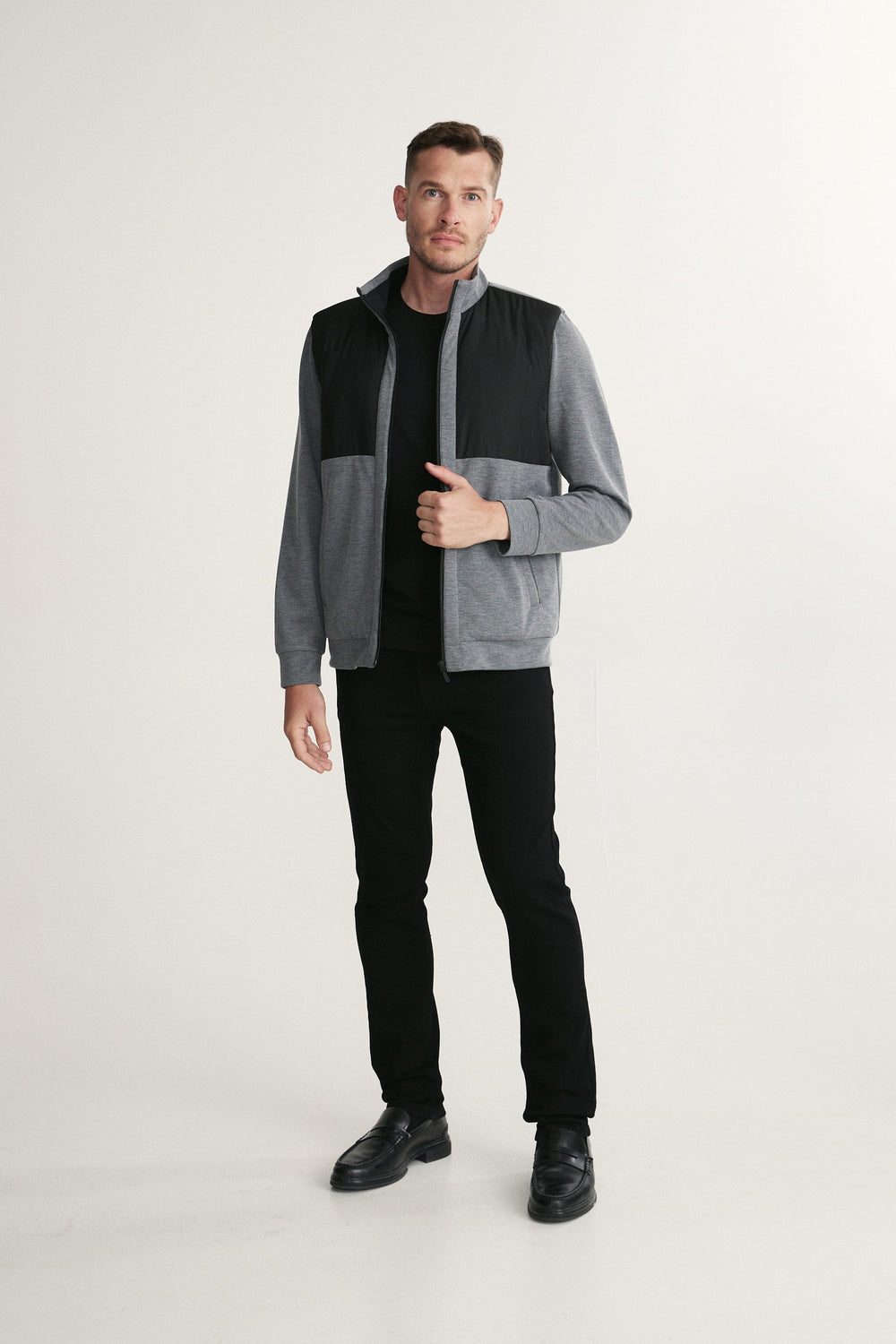 Lightweight Quilted Mock-Neck Jacket