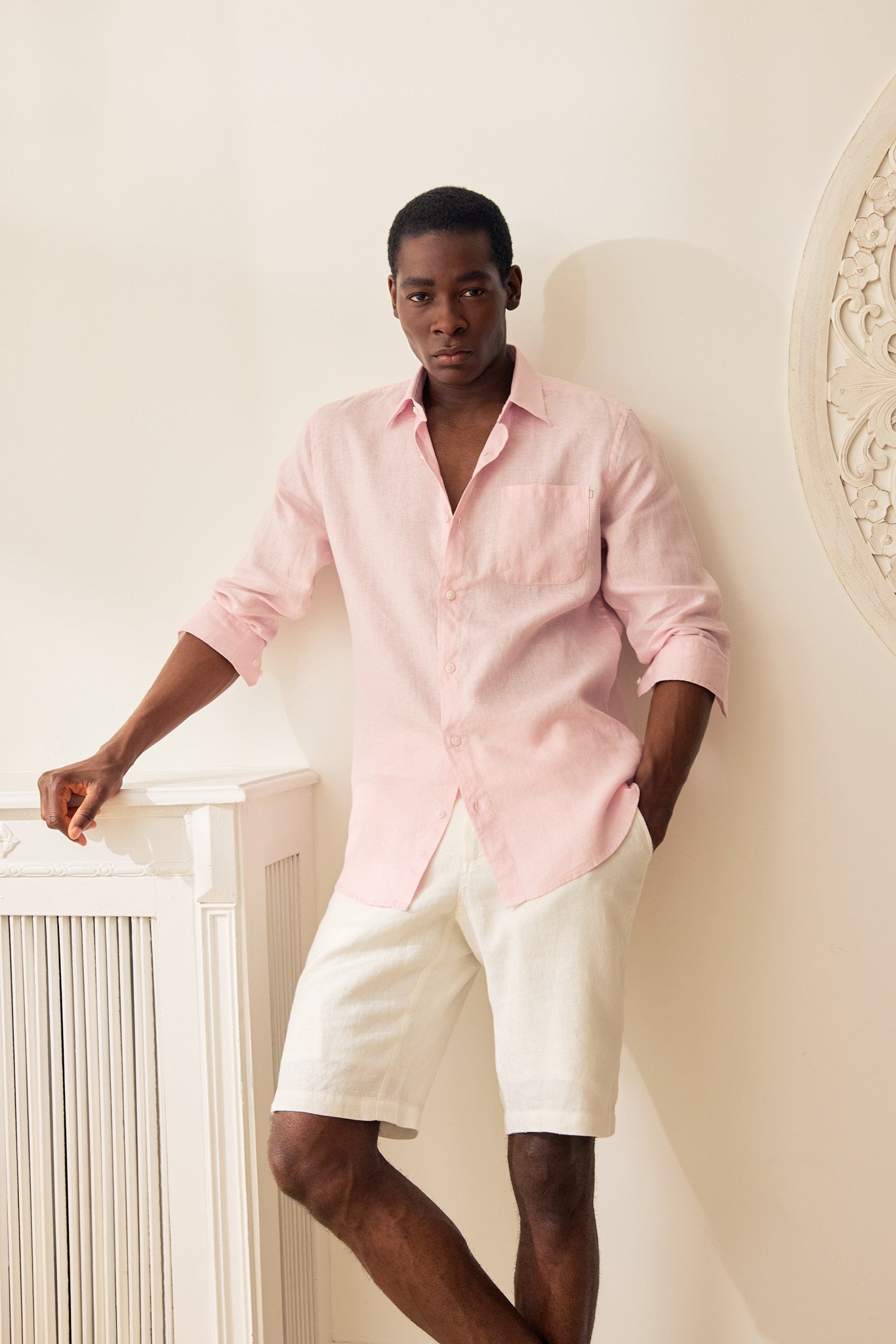 Bermuda de lin à taille élastique