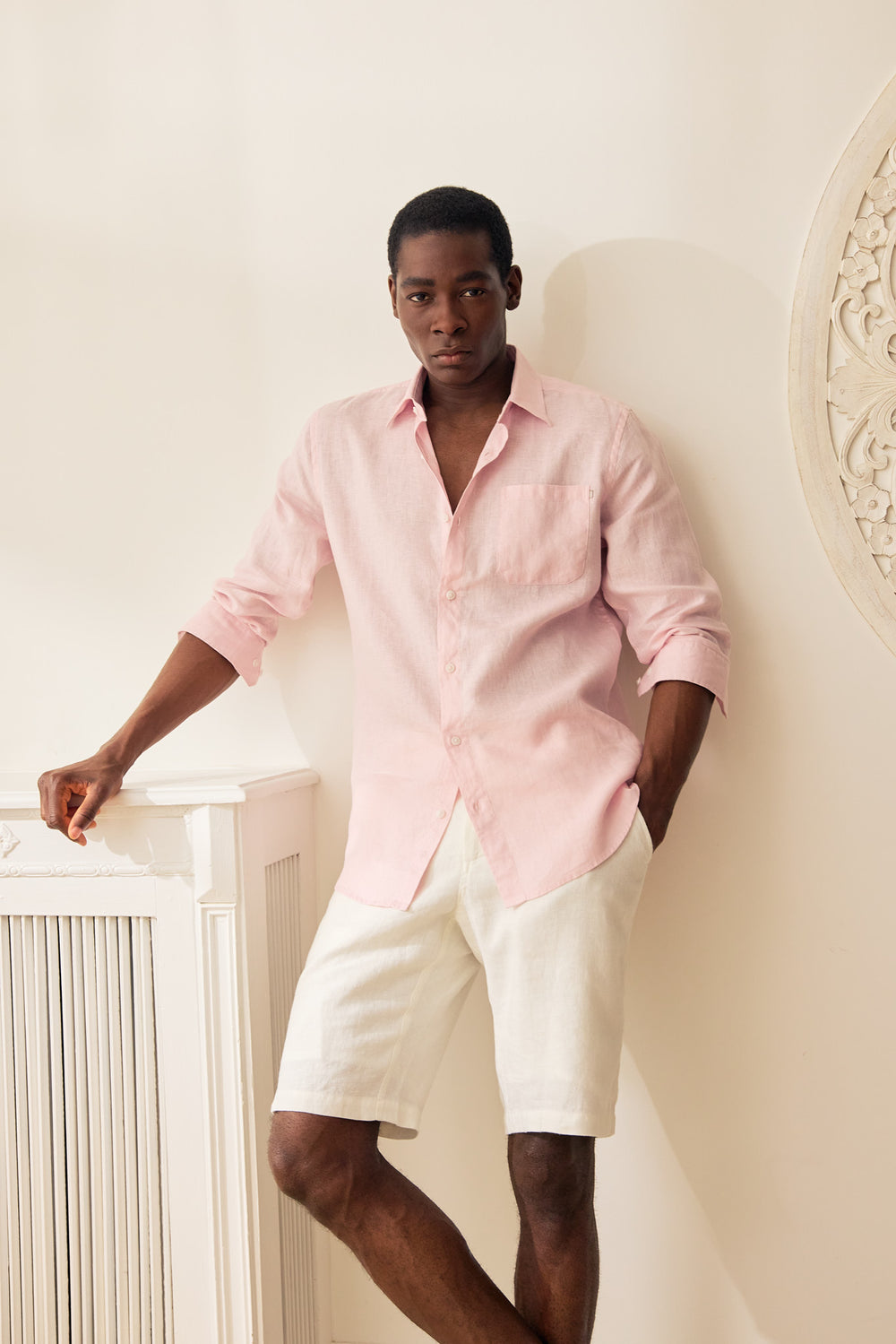 Bermuda de lin à taille élastique