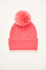 Angora melange beanie with rem