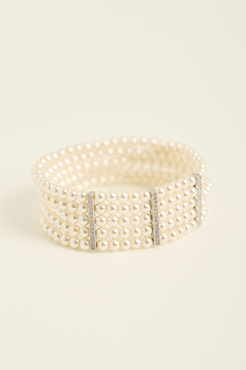 Multi rows pearls bracelet
