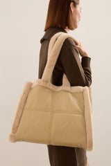 Fake Fur & Vegan Leather Cabas Bag
