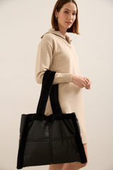 Fake Fur & Vegan Leather Cabas Bag