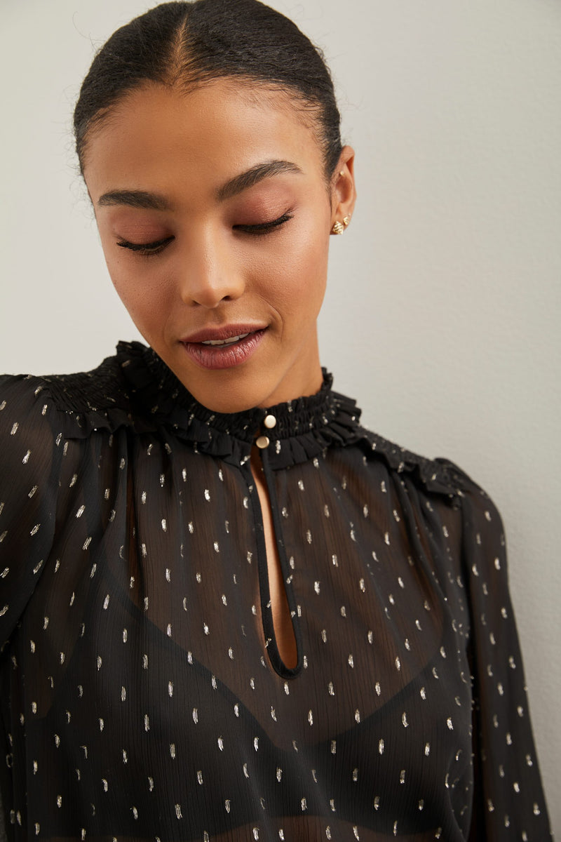 Fluid blouse with ruching detail
