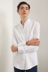 Semi-fitted shirt with mao collar