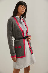 Chemise rayée semi-ajustée à col mao