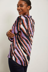 Printed blouse with gathering