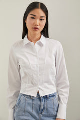 Cropped blouse with princess cuts