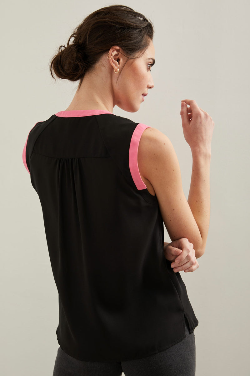 Sleeveless top with contrast detail