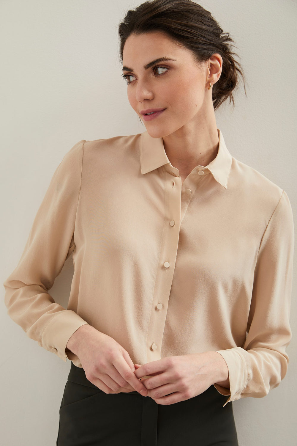 Regular silk shirt