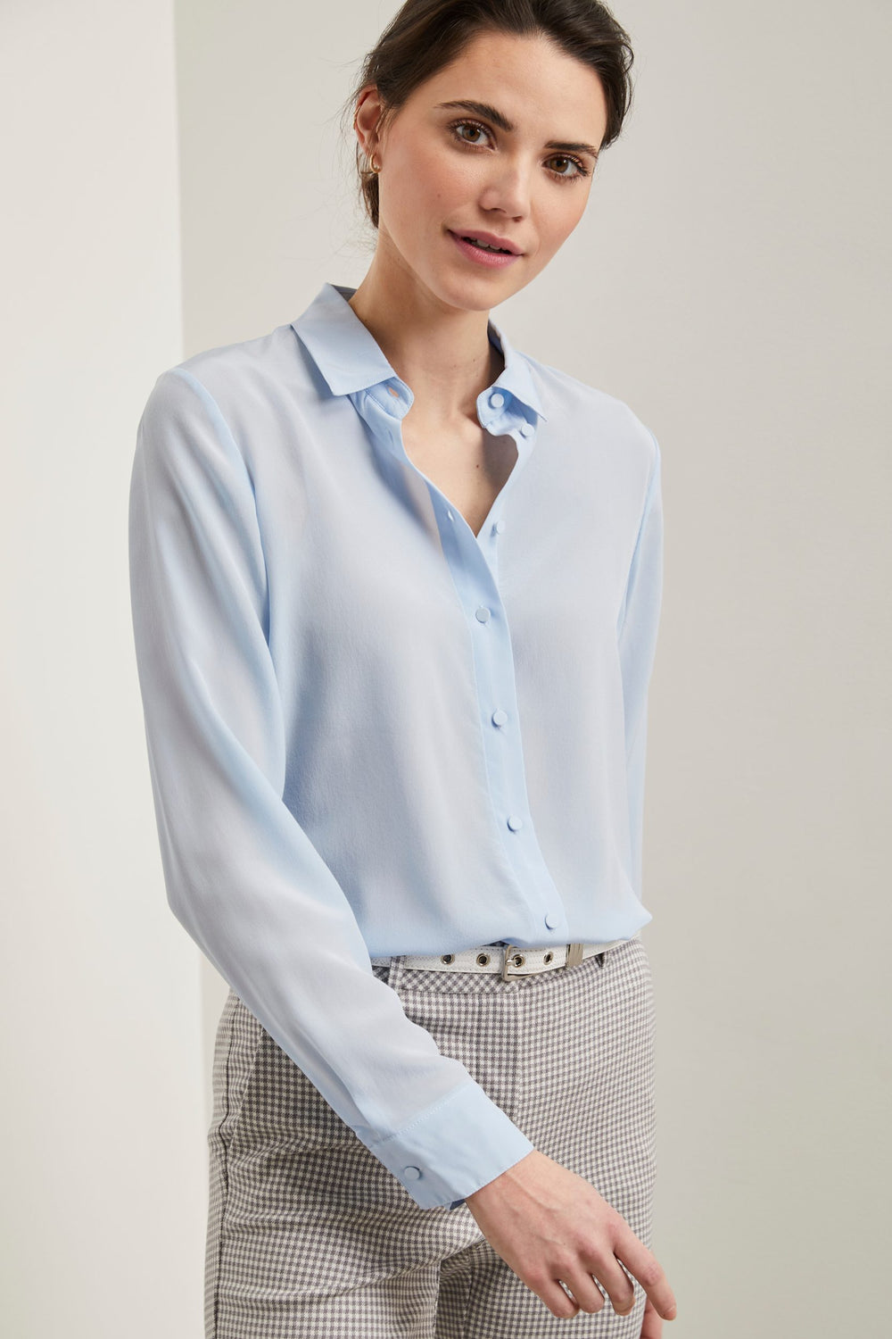 Regular silk shirt