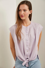 Linen shirt tied at front