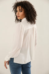Fluid Blouse With Pleated Detail