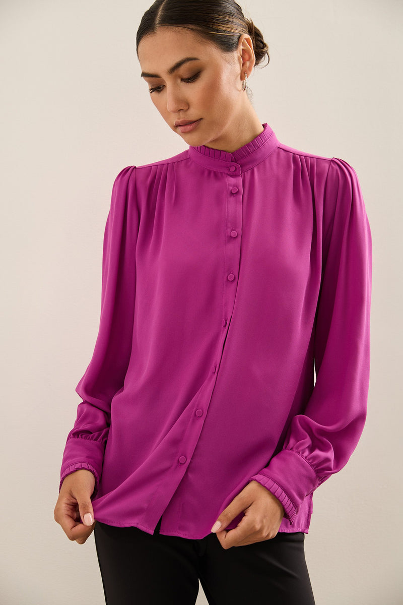 Fluid Blouse With Pleated Detail