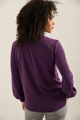 Blouse With Puffy Sleeves and Elastic Cuffs