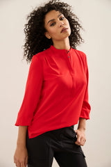 Blouse With Puffy Sleeves and Elastic Cuffs