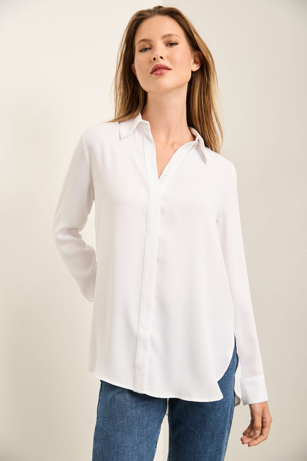 Oversized Blouse With Refined Buttons