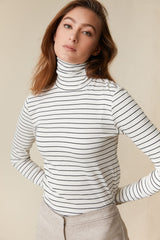Striped turtleneck top