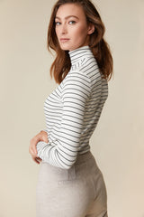 Striped turtleneck top