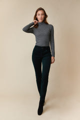 Striped turtleneck top