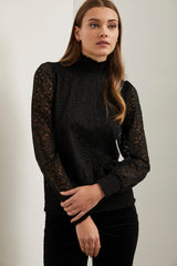 Lace top with ruching