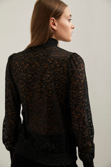 Lace top with ruching