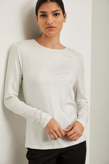 Metallic effect rib top with back opening