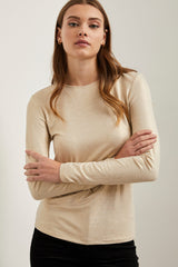 Metallic effect rib top with back opening