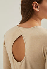 Metallic effect rib top with back opening