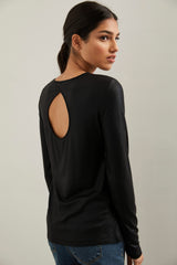 Metallic effect rib top with back opening