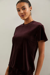 Loose velvet t-shirt