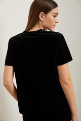 Loose velvet t-shirt