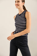 Ribbed Striped Sleeveless Top