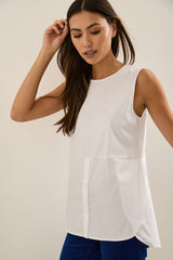 Jersey & Woven Layering Top