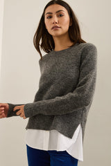 Jersey & Woven Layering Top