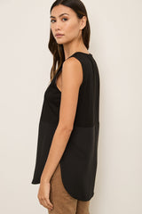 Jersey & Woven Layering Top