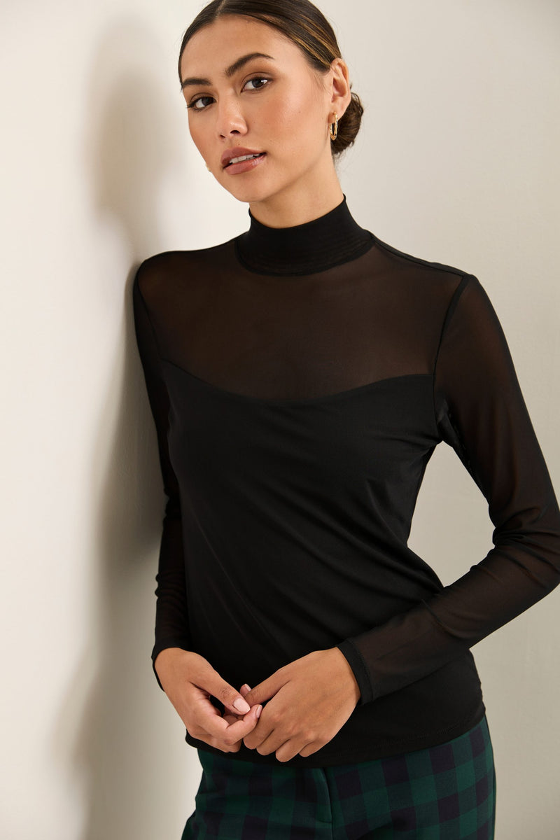 Micro Mesh Top With Front Yoke TRISTAN Canada