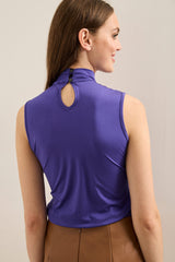 Sport Chic mock Neck Sleeveless Top
