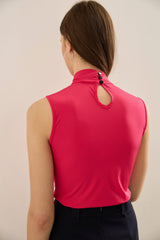 Sport Chic mock Neck Sleeveless Top