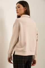 Cropped Sweatshirt With Front Zipper