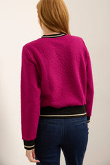 Crew neck textured sweater