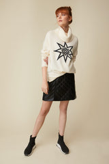 Turtleneck sweater with star pattern