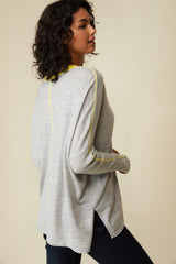 Pull en laine mérinos avec détail contrasté