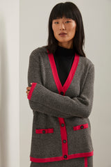 Cardigan with contrasting deta
