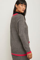 Cardigan with contrasting deta