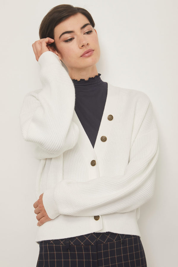 Cardigan with metallic buttons