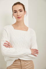 Square neck sweater