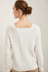 Square neck sweater