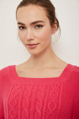 Square neck sweater