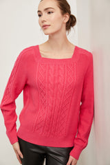 Square neck sweater